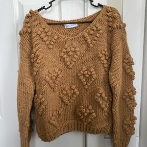 Chicwish Heart Pom Sweater